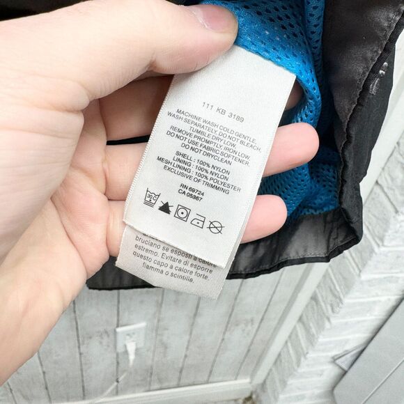 Columbia Jacket Kid 18/20 Windbreaker Black/Grey Zip Up Hooded Front Pocket - Picture 3 of 4